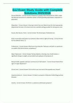 DJJ Exam Study Guide with Complete Solutions 2025/2026