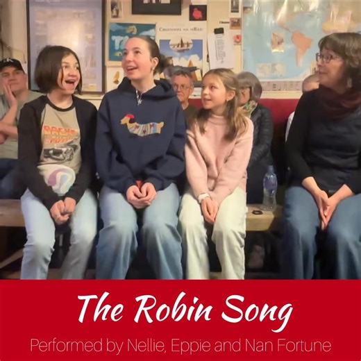 Here’s a little song for you on a damp Friday mornin. It’s called The Robin Song and it is being sung here by my three young ones yesterday at a singing session in Carlow as part of the Pan Celtic Festival. It’s a short little song about the Robin bringing news to a child and telling her what’s happening in the natural world. By the way, our middle girl Eppie got braces during the week and it’s making talking, let alone singing hard - however, she’s headstrong and won’t let it stop her. Enjoy th