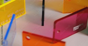 different colours Cast Acrylic Sheet - Plexiglas on a rotation table