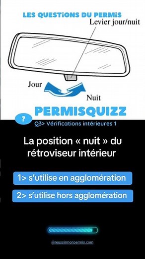 Réglage position nuit du rétroviseur intérieur