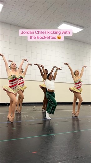 Jordan Chiles is in her dancer era with the Radio City Rockettes. 🌟 (🎥 TikTok/radiocitymusichall) | NBC Olympics & Paralympics
