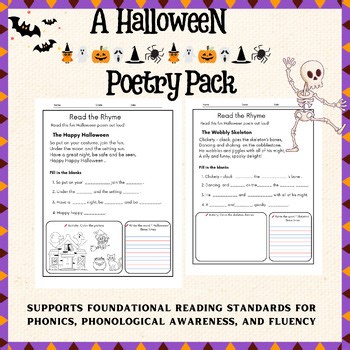 Reading Fluency Practice / Activities Halloween theme