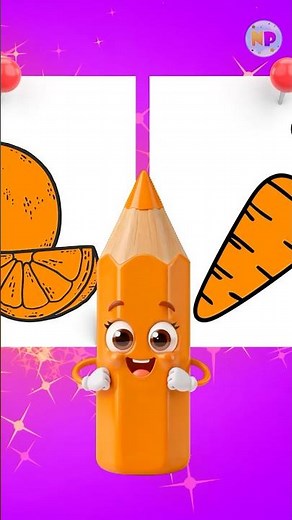 Colorful Pencil Finger Family ✏️ Orange & All Colors Song #Shorts