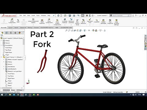 Solidworks Tutorial # How to Make a Bicycle Design Part 2 / fork