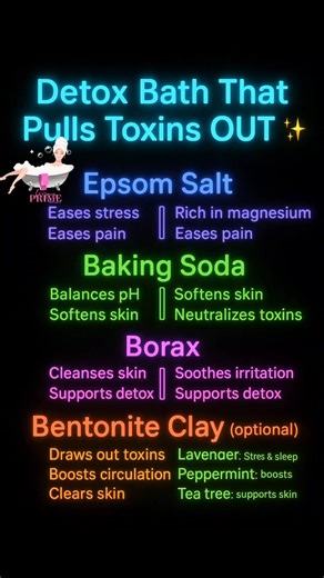 639K views · 10K reactions |  Your skin is your biggest detox organ! This simple bath helps release toxins, ease stress, and leave you recharged ... Try it tonight and feel the difference Follow for more tips  #DetoxBath #NaturalDetox #EpsomSaltBath #BentoniteClay #ToxinFree | Detox Naturally | Facebook