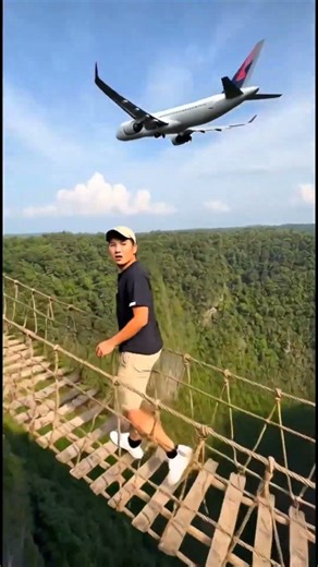 Rumah di pinggiran tebing dengan jembatan layang yang extrim 😱