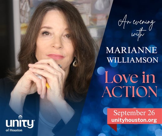 Join Marianne Williamson for an evening of inspiration on how love can transform not just lives — but the world itself. 🕡 VIP Reception: 6:30 PM 📚 Book Signing to follow Tickets: https://unityhouston.org/event/an-evening-with-marianne-williamson-love-in-action/ 🎟️ VIP: $80 | General: $50 Let’s take love beyond the personal — into the public square. 💛 #unityofhouston #LoveInAction #MarianneWilliamson #acim | Unity of Houston