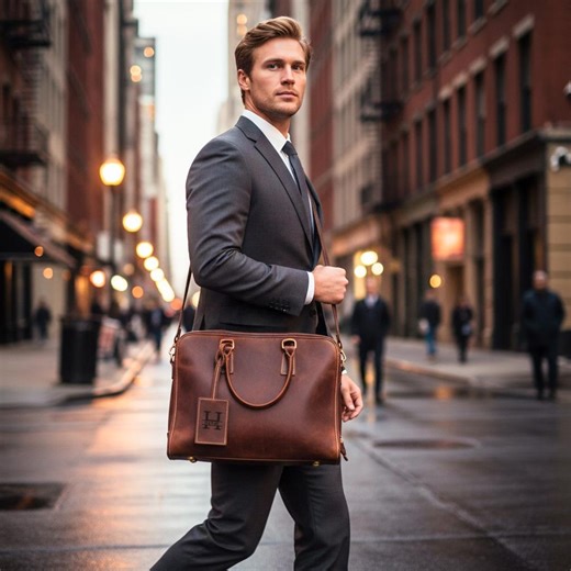 Custom Leather Briefcase for Men, Personalized Work Bag, Fathers Day Gift, Gift for Dad, Husband Gift, Business Laptop Bag - Etsy
