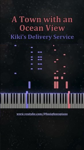 A Town with an Ocean View - Kiki’s Delivery Service 🎹 #fyp #ghibli #piano #anime #joehisaishi