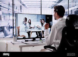 Elearning Video Conference Presentation Meeting And Webinar Stock Photo - Alamy