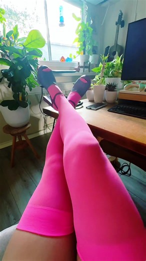 Just 2 shoes having a chat during work hours 👡 👠 #shoes #highheels #thighhighs #pink #foryoupage