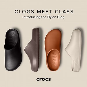 Clogs meet class with Crocs’ newest silhouette: the Dylan Clog. The brand’s latest style offers clean lines and refined textures with Crocs’ best-in-class comfort. #NewAtCrocs | Crocs
