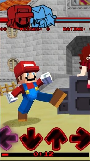 FNF BLOOPERS MARIO BUT MINECRAFT #shorts #mario