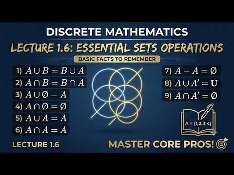 DISCRETE MATHEMATICS 1.6 facts of operation on sets Discrete Structure CSE ,BCA,must important