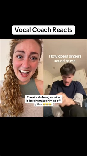 Emily Kristen Morris on Instagram: "No but this GOT me 😂 #opera #vocalcoachreacts #vibrato #singing @luke.pre"