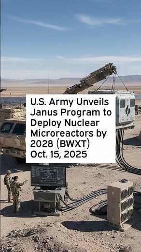 U.S. Army Unveils Janus Program to Deploy Nuclear Microreactors by 2028 #BWXT #BWXTStock #BWXTNews