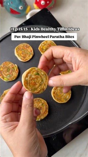 Pav bhaji pinwheel paratha for kids tiffin!
