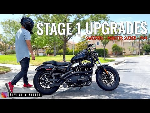 Harley 48 Stage 1 Upgrades [Bassani Sweeper, Arlen Ness Monster Sucker, Dynojet PV4]