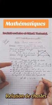 #maths #produit scalaire et calcul vectoriel