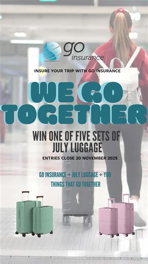 Insure your holiday with Go Insurance and go into the draw to win a set of Premium July Luggage | Go Insurance