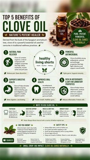 Top 5 Clove Oil Benefits: The Natural Way to Ease Pain, Support Digestion, and Boost Immunity!