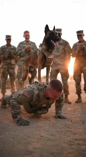 This Army Dog Stood on His Soldier’s Back — Pure Respect 🇺🇸 #militarydog #usarmy #military