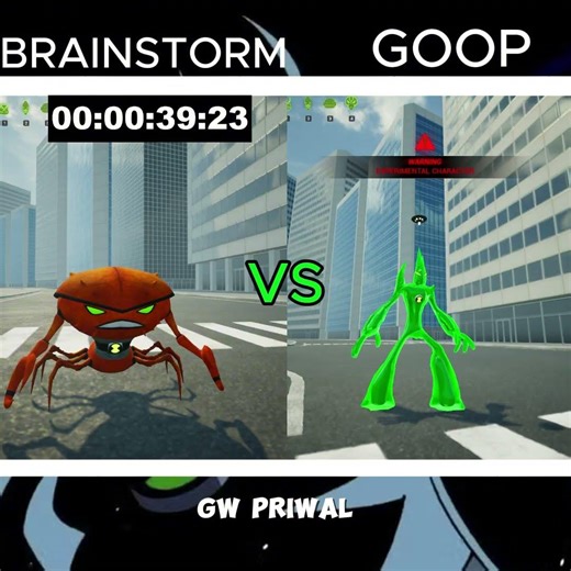 Brainstorm vs Goop Speed Test ⚡ Who Is Faster? Ben 10 Galvan Game | Brainstorm vs Goop #shorts
