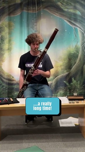 How long can he hold one note on a bassoon??