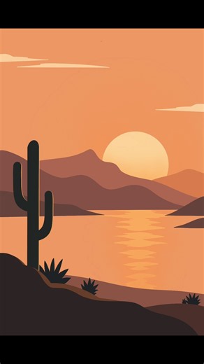 Creating a Minimalist Desert Sunset Illustration | Step-by-Step Digital Art Timelapse