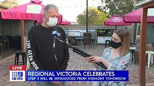 1.8K views · 14 reactions | Residents and business owners are rejoicing after the Premier today announced regional Victoria will move to step 3, at midnight tomorrow. #9News| Weeknights from 5:30pm | 9 News Border North East | Facebook