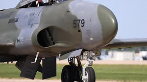 Sounds of the Jet Age: the CT-133 Silver Star arrives to Boeing Plaza at EAA AirVenture Oshkosh 2024. The Canadair CT-133 Silver Star is the Canadian license-built version of the Lockheed T-33 jet trainer aircraft, in service from the 1950s to 2005, powered by the Rolls-Royce Nene 10 turbojet, instead of the original Allison J33. Listen to that beautiful turbojet! #t33 #beauty #Wow #aviationlovers #canada | Ryan Tykosh Photography