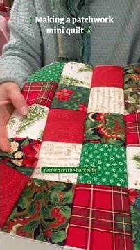 I tried the patchwork grid method and made the cutest holiday mini quilt