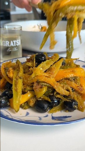 🇮🇹🌶️Peperonata con Olive e Pangrattato #pepper #vegetables #recipe #italianfood #cooking #food