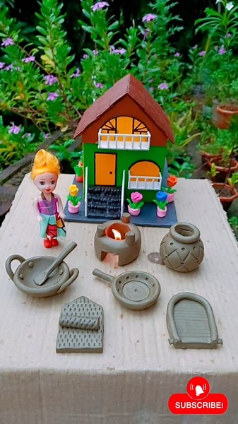 i made a realistic tiny clay kitchen that looks real❓🏡| Oddly Satisfying #youtubeshorts #viralshorts