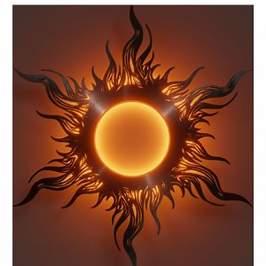 Sun Wall Art With LED Backlight, Metal Sun Decor, Modern Celestial Wall Art, Glowing Sun Sculpture for Living Room - Etsy