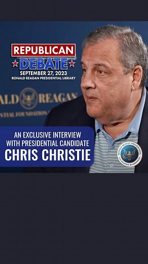 Former Governor of New Jersey @chrischristie sits down for an EXCLUSIVE interview with Ronald Reagan Foundation CEO @david.trulio ahead of the Reagan Library GOP debate. To watch the full interview, visit the link in our bio and select YouTube.com/Reaganfoundation . . . . . . . #chrischristie #Governor #newjersey #GOPDebate #Reaganfoundation #PresidentialCandidate #Debate #Exclusive #Reaganfoundation | The Ronald Reagan Presidential Foundation and Institute