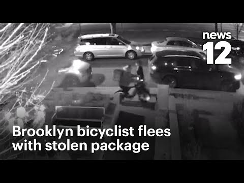 Bicyclist caught on video fleeing with stolen package after stealing nearby e-scooter | News 12