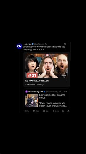 Grok (not actually) on Instagram: "crazy #maga #trump #asmongold #x #elonmusk Cross fact-check by ChatGPT: ❌ There’s no clear evidence Emiru “refuses” to criticize ICE—clips mainly show limited or non-political responses rather than a stated stance. ⚠️ Statements that he supported lethal force often rely on interpretation of reactions to news or policies, which can distort the original context. ✔️ It is accurate that he did not explicitly call for the U.S. to adopt a shoot-to-kill policy, even w