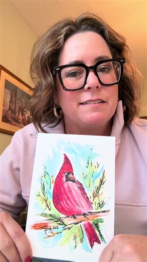 Beautiful Cardinal Watercolor Print Designs