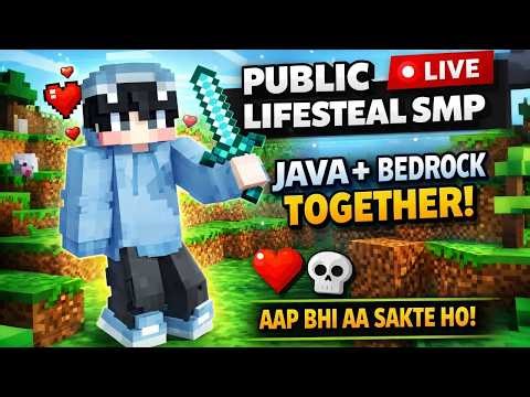 🔥 Public Lifesteal SMP Live 🔴 | Java + Bedrock Crossplay | Join Now!