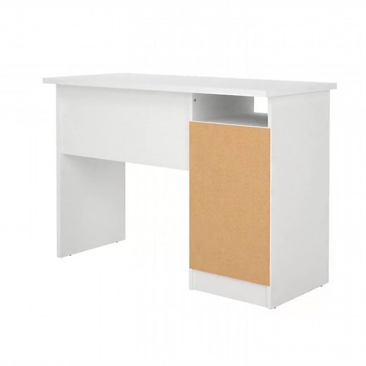 Tvilum Wes Writing Desk with 3 Storage Drawers and Open Shelf for Adults, White