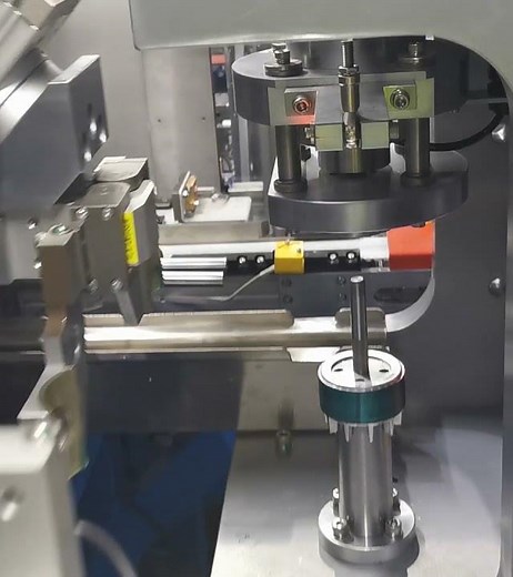 Induction motor assembly line | Rotor shaft inserting and pressing process