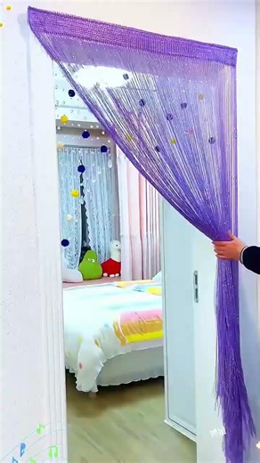 Beautiful rose tassel dense thread door curtain#velcroEasy to install #Multiple colors available
