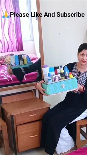 DIY Makeup Box From Cardboard Box #diymakeupbox #crafts #nocostorganizers #cardboard #shorts #viral