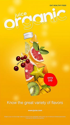Organic Juice Motion Graphics Advertisement