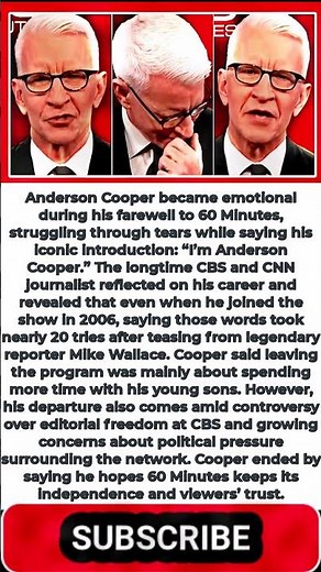 Anderson Cooper Breaks Down During Emotional ‘60 Minutes’ Goodbye