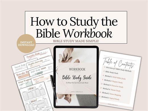 Bible Study Guide and Bible Study Templates SOAP Verse Mapping Beginner Bible Study Journal Scripture Faith Gift Idea Christian Boho - Etsy