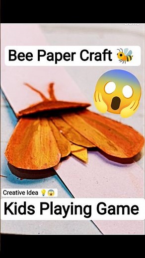 😱 Easy Bee Paper Craft 🐝✨| Simple DIY Paper Bee Tutorial for Kids | Amazing Handmade Craft Idea #yt