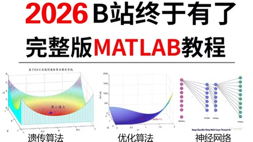 【MATLAB神经网络、优化算法、遗传算法】爆肝3个月！拜托三连了！这绝对是全B站最用心（没有之一）的MATLAB终极版教程，从入门到起飞！