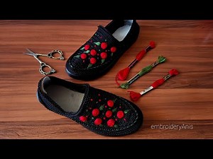 Beautiful Embroidery on Shoes – Easy Design Anyone Can Try